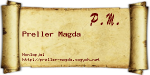 Preller Magda névjegykártya